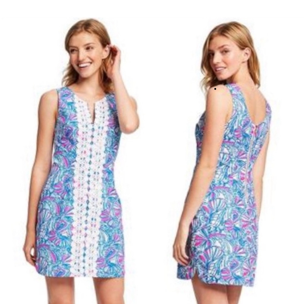 Lilly Pulitzer Blue and Pink Patterned Swim Coverup